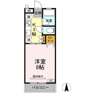 シャトーブリリアント【2階】の間取り