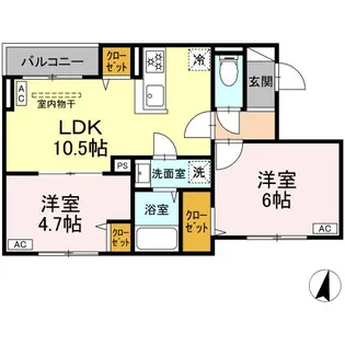 セレスティア若宮【3階】の間取り