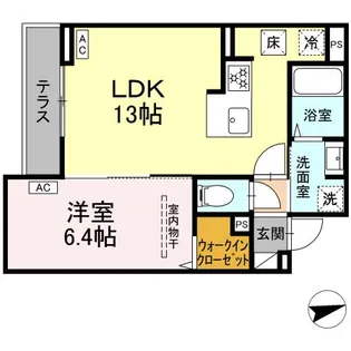 セレスティア祖師谷【1階】の間取り