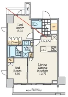 クレストコート中野富士見町【6階】の間取り