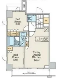 クレストコート中野富士見町【4階】の間取り