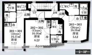 東京都杉並区高円寺北3丁目【マンション】の間取り