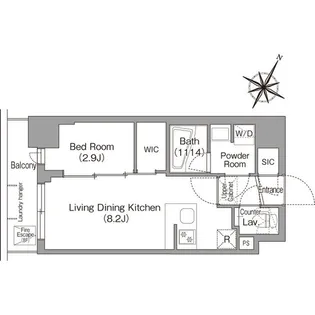コンフォリア・リヴ新中野SOUTH【8階】の間取り