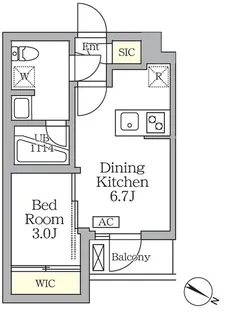 アジールコート三宿テラス【2階】の間取り
