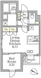 アジールコート三宿テラス【2階】の間取り