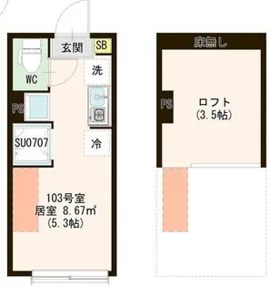 東京都練馬区上石神井2丁目【アパート】の間取り