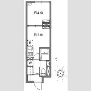 1DKの間取り画像
