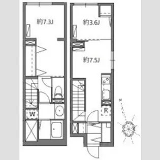 ソラシアレジデンス学芸大学Ⅱ【0107号室】の間取り