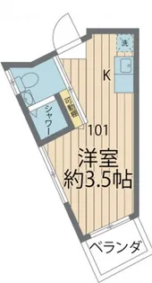 ポルシェ三鷹【101号室号室】の間取り