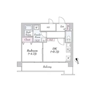 ヴァンテ・アン神楽坂【8階】の間取り