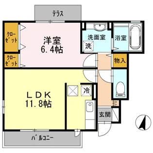 ガーデンハウス C【1階】の間取り