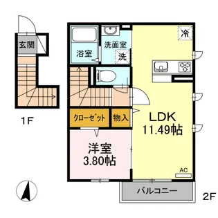 クレア富士見台【2階】の間取り