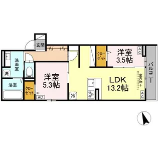 DーPRECIOUS武蔵野【2階】の間取り