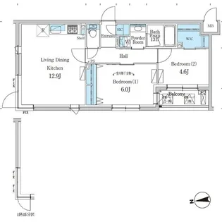 デュオフラッツ千歳船橋【4階】の間取り
