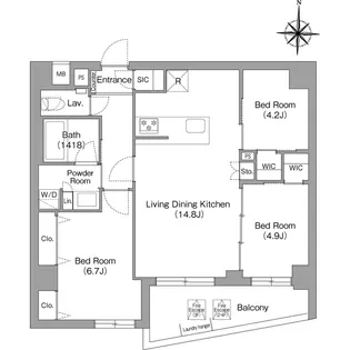 コンフォリア・リヴ永福町【3階】の間取り