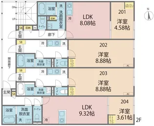 カインドネス西武柳沢北【204号室号室】の間取り