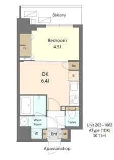 SーRESIDENCE新宿早稲田AVELIS【9階】の間取り