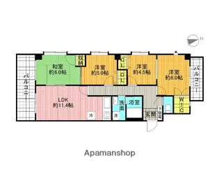 ホワイトヴィラE棟【3階】の間取り