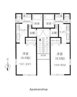 フレンド桃井【1階】の間取り