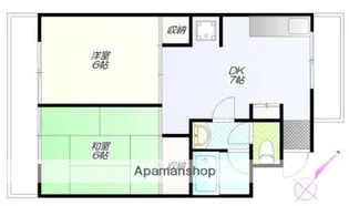 ヒルトップマンション石原【1階】の間取り