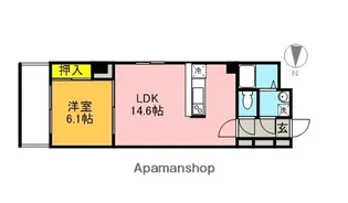 1LDKの間取り画像