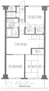 エステート柿の木【3階】の間取り