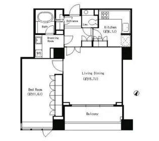 パークキューブ目黒タワー【17階】の間取り