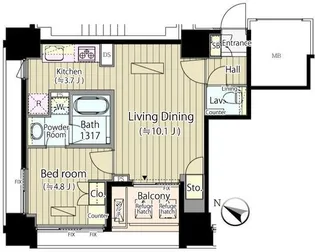 富ヶ谷スプリングス【5階】の間取り