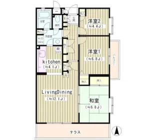 ヒラソル上野毛【1階】の間取り