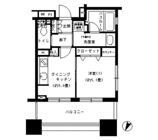 パークキューブ市ヶ谷【13階】の間取り