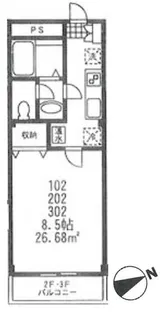 ジャスティス【102号室号室】の間取り