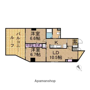 東京都世田谷区北沢2丁目【マンション】の間取り