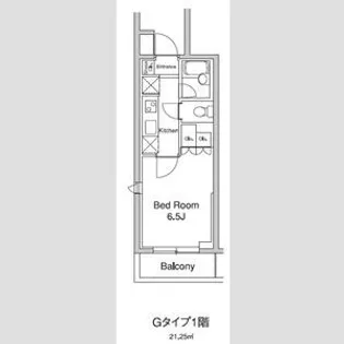 プラウドフラット代々木上原【1階】の間取り