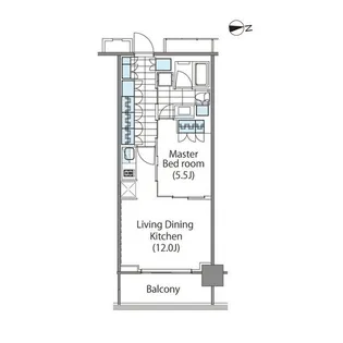 コンフォリア新宿イーストサイドタワー【19階】の間取り