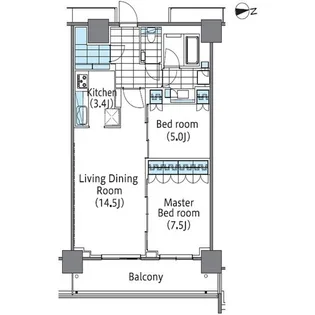 コンフォリア新宿イーストサイドタワー【5階】の間取り
