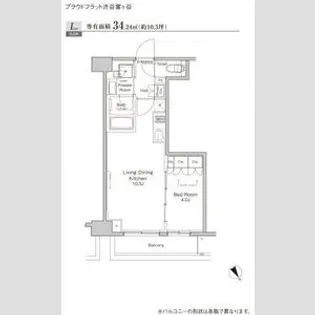 プラウドフラット渋谷富ヶ谷【3階】の間取り