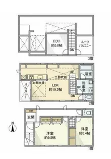 東京都杉並区上井草4丁目【一戸建】の間取り