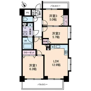 グランドフェニックス【12階】の間取り