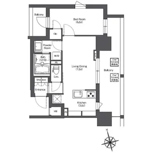 LIBR GRANT 西新宿WEST【7階】の間取り