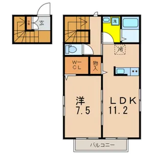 FICUSーRETUSA(ファイカスレチュサ)【2階】の間取り