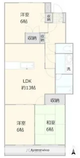 サンライズ中瀬【3階】の間取り