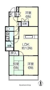 サンライズ中瀬【3階】の間取り