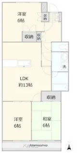 サンライズ中瀬【3階】の間取り