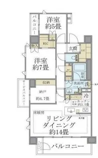 BRILLIA弦巻【7階】の間取り