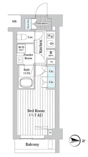 プレール・ドゥーク新宿WEST【3階】の間取り