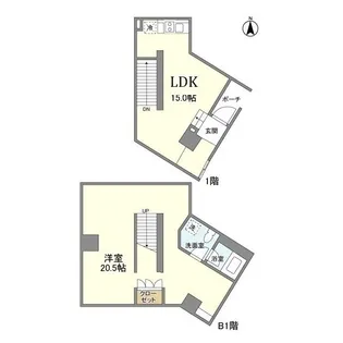エスタート等々力【1階】の間取り