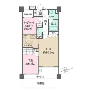 パークテラス下北沢【1階】の間取り