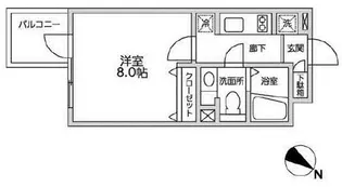 レジディア西新宿Ⅱ【3階】の間取り