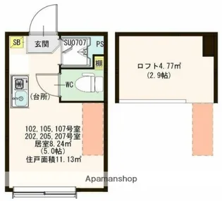 ハーモニーテラス南阿佐ヶ谷【1階】の間取り