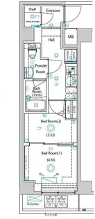 東京都目黒区大岡山1丁目【マンション】の間取り